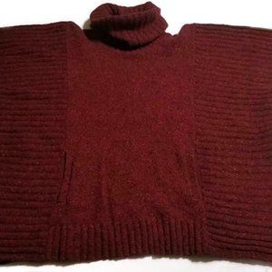 Athleta Donegal Passage Poncho Sweater Chianti S/M